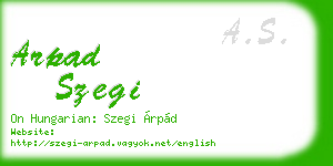 arpad szegi business card